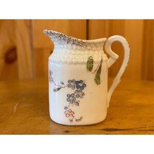 Vintage Carlsbad Austria Porcelain Creamer Pitcher Floral 2.5”